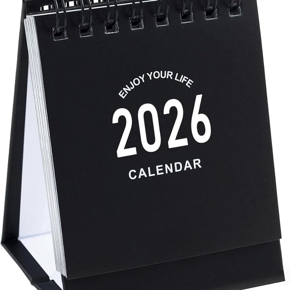 Mini Desk Calendar 2025-2026 - Runs From July 2025 to Dec 2026, Small Standing D